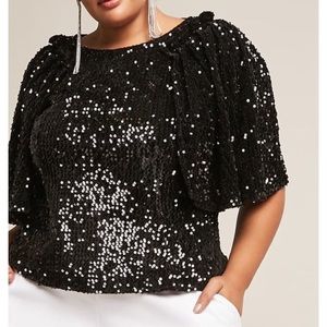 ETA black sequin top